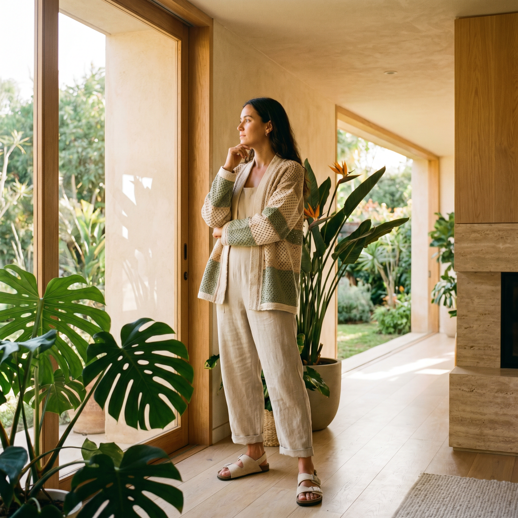 Linen wear in tropical light